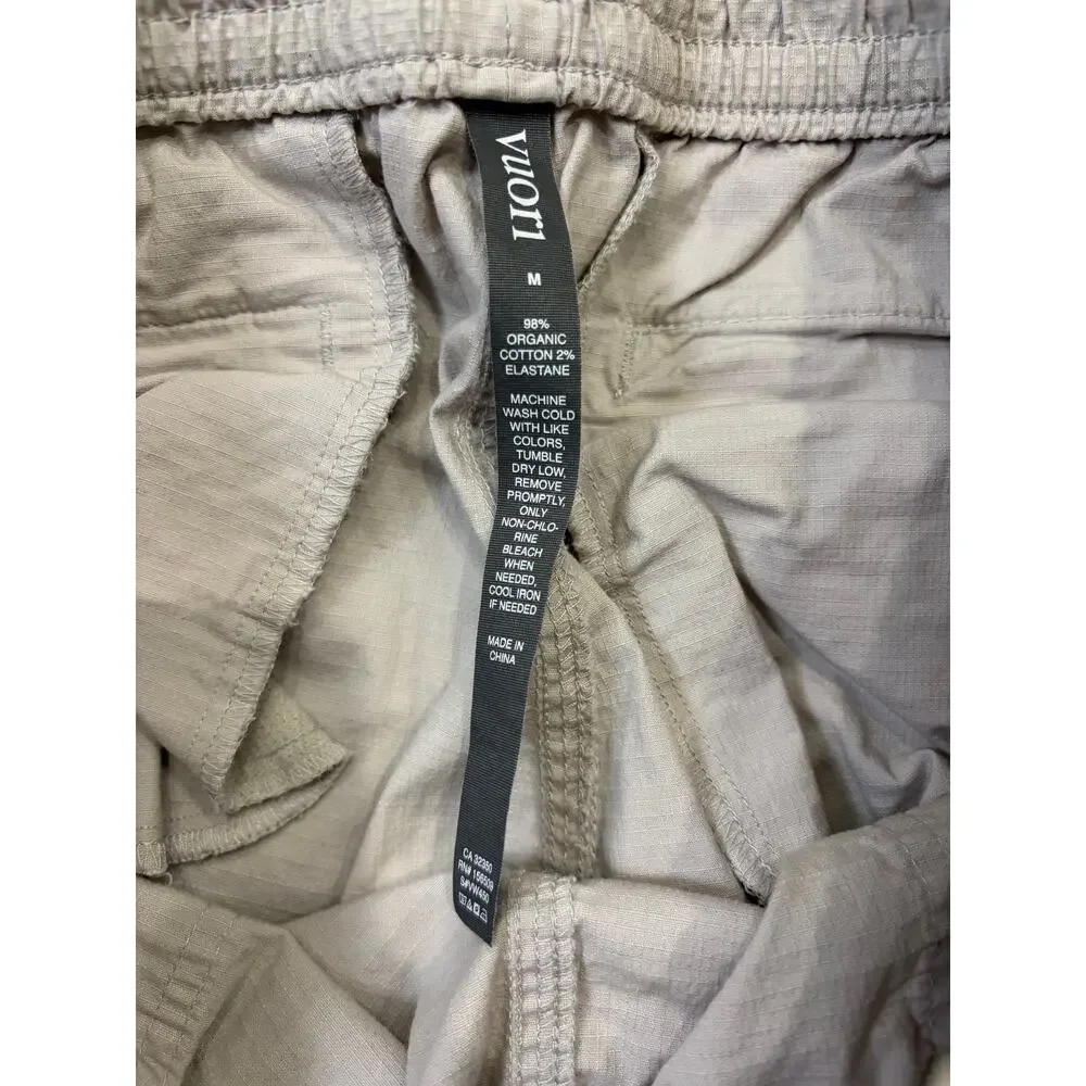 Vuori Ripstop Jogger Pants Beige Drawstring Elastic Waist Men’s Size M